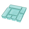 Drawer Organizer Clear Green 7 Pack